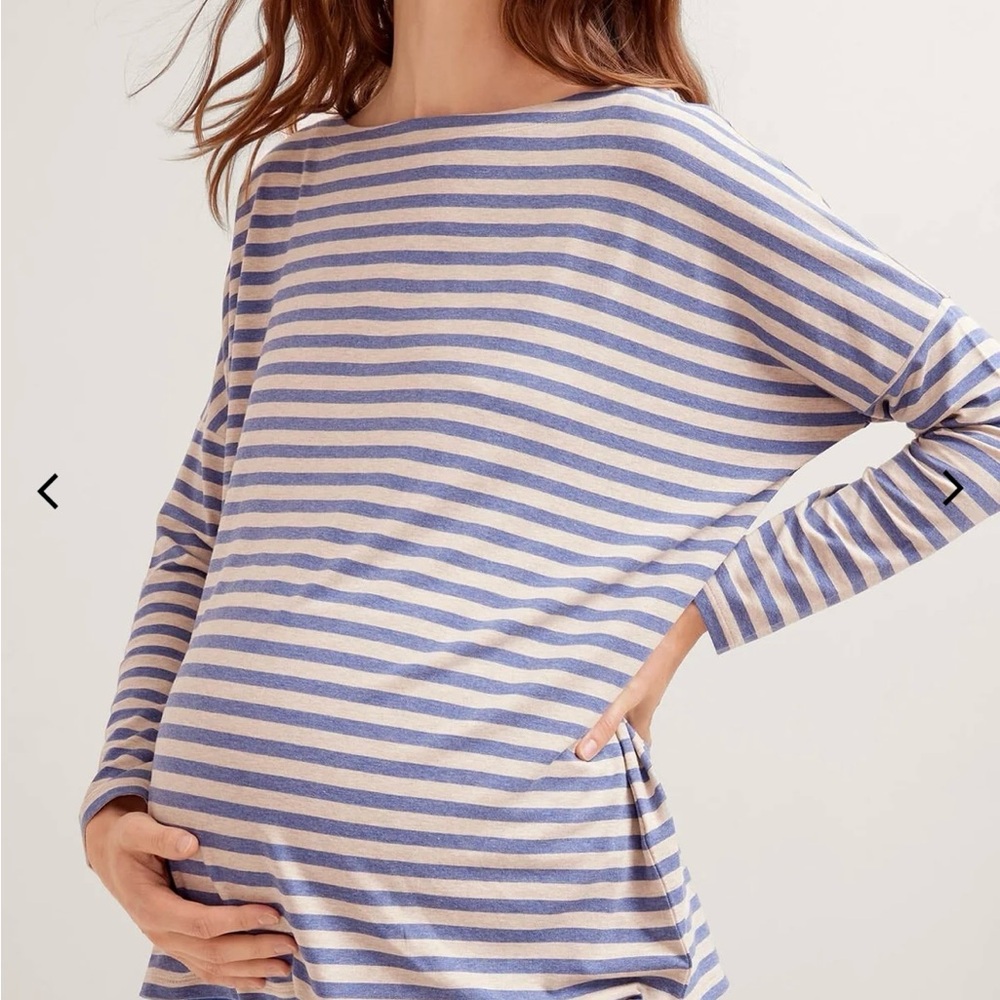 Hatch Striped Long Sleeve Maternity Top size 2